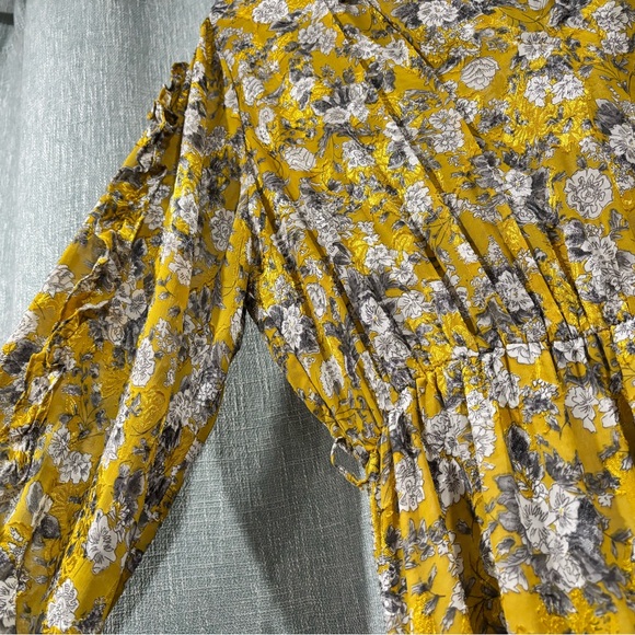 Zara Yellow Floral Long Sleeve Dress - Picture 3 of 3